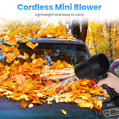 130000RPM Mini Cordless Leaf Blower Jet Blower Battery Operated Blower With 2x 3Ah Batteries For Leaf Snow Dust Water Blowing